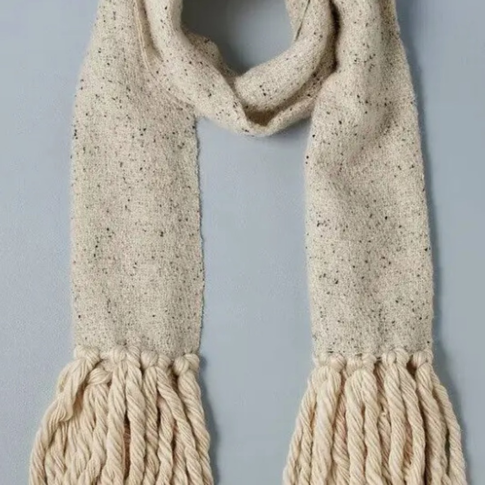 Anthropologie Accessories - Ivory Tassel-Trimmed Scarf